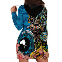 Fiji and Australia Kangaroos Hoodie Dress Indigenous Aboriginal and Fijian Masi Tribal Tattoo LT03 - Polynesian Pride