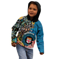 Fiji and Australia Kangaroos Kid Hoodie Indigenous Aboriginal and Fijian Masi Tribal Tattoo LT03 - Polynesian Pride