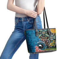 Fiji and Australia Kangaroos Leather Tote Bag Indigenous Aboriginal and Fijian Masi Tribal Tattoo LT03 - Polynesian Pride