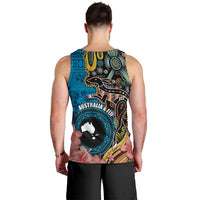 Fiji and Australia Kangaroos Men Tank Top Indigenous Aboriginal and Fijian Masi Tribal Tattoo LT03 - Polynesian Pride