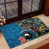 Fiji and Australia Kangaroos Rubber Doormat Indigenous Aboriginal and Fijian Masi Tribal Tattoo LT03 - Polynesian Pride