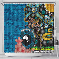 Fiji and Australia Kangaroos Shower Curtain Indigenous Aboriginal and Fijian Masi Tribal Tattoo LT03 - Polynesian Pride