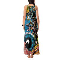 Fiji and Australia Kangaroos Tank Maxi Dress Indigenous Aboriginal and Fijian Masi Tribal Tattoo LT03 - Polynesian Pride
