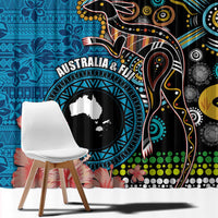 Fiji and Australia Kangaroos Window Curtain Indigenous Aboriginal and Fijian Masi Tribal Tattoo LT03 - Polynesian Pride