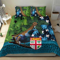 Fiji and New Zealand Tui Bird Bedding Set Koru Fern Leafs and Palm Tree With Plumeria LT03 - Polynesian Pride