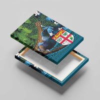Fiji and New Zealand Tui Bird Canvas Wall Art Koru Fern Leafs and Palm Tree With Plumeria LT03 - Polynesian Pride