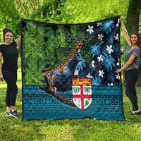 Fiji and New Zealand Tui Bird Quilt Koru Fern Leafs and Palm Tree With Plumeria LT03 - Polynesian Pride