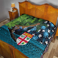 Fiji and New Zealand Tui Bird Quilt Koru Fern Leafs and Palm Tree With Plumeria LT03 - Polynesian Pride