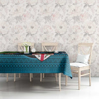 Fiji and New Zealand Tui Bird Tablecloth Koru Fern Leafs and Palm Tree With Plumeria LT03 - Polynesian Pride
