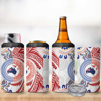 Tongan and Australian Culture Together 4 in 1 Can Cooler Tumbler Ngatu Art Tribal Aboriginal Tattoo Pattern LT03 - Polynesian Pride