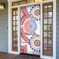 Tongan and Australian Culture Together Door Cover Ngatu Art Tribal Aboriginal Tattoo Pattern LT03 - Polynesian Pride