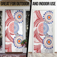 Tongan and Australian Culture Together Door Cover Ngatu Art Tribal Aboriginal Tattoo Pattern LT03 - Polynesian Pride