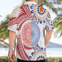 Tongan and Australian Culture Together Hawaiian Shirt Ngatu Art Tribal Aboriginal Tattoo Pattern LT03 - Polynesian Pride