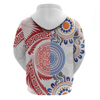 Tongan and Australian Culture Together Hoodie Ngatu Art Tribal Aboriginal Tattoo Pattern LT03 - Polynesian Pride