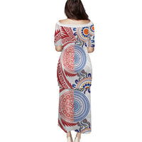 Tongan and Australian Culture Together Puletasi Ngatu Art Tribal Aboriginal Tattoo Pattern LT03 - Polynesian Pride