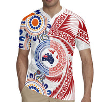 Tongan and Australian Culture Together Rugby Jersey Ngatu Art Tribal Aboriginal Tattoo Pattern LT03 - Polynesian Pride