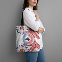 Tongan and Australian Culture Together Tote Bag Ngatu Art Tribal Aboriginal Tattoo Pattern LT03 - Polynesian Pride