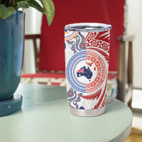 Tongan and Australian Culture Together Tumbler Cup Ngatu Art Tribal Aboriginal Tattoo Pattern LT03 - Polynesian Pride