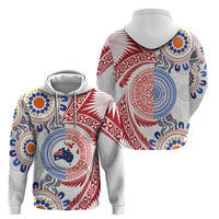 Tongan and Australian Culture Together Zip Hoodie Ngatu Art Tribal Aboriginal Tattoo Pattern LT03 - Polynesian Pride