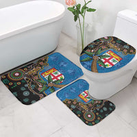 Fijian and Australian Culture Together Bathroom Set Aboriginal Art and Tapa Motifs with Kangaroo and Palm Tree LT03 - Polynesian Pride