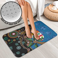 Fijian and Australian Culture Together Bathroom Set Aboriginal Art and Tapa Motifs with Kangaroo and Palm Tree LT03 - Polynesian Pride