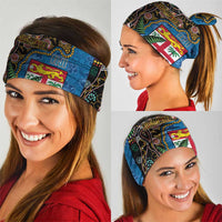 Fijian and Australian Culture Together Neck Gaiter Aboriginal Art and Tapa Motifs with Kangaroo and Palm Tree LT03 - Polynesian Pride
