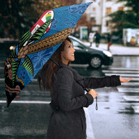 Fijian and Australian Culture Together Umbrella Aboriginal Art and Tapa Motifs with Kangaroo and Palm Tree LT03 - Polynesian Pride