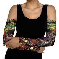 Papua New Guinea and Australia Together Arm Sleeves Bird of Paradise and Kangaroo Melanesian Aboriginal Motifs LT03 - Polynesian Pride