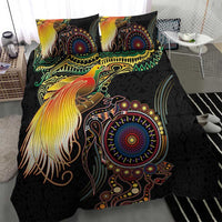Papua New Guinea and Australia Together Bedding Set Bird of Paradise and Kangaroo Melanesian Aboriginal Motifs LT03 - Polynesian Pride
