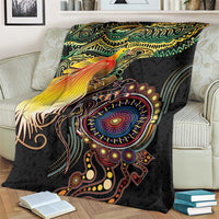 Papua New Guinea and Australia Together Blanket Bird of Paradise and Kangaroo Melanesian Aboriginal Motifs LT03 - Polynesian Pride