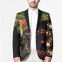 Papua New Guinea and Australia Together Blazer Bird of Paradise and Kangaroo Melanesian Aboriginal Motifs LT03 - Polynesian Pride