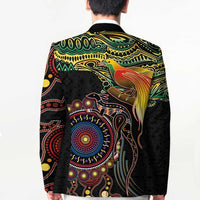 Papua New Guinea and Australia Together Blazer Bird of Paradise and Kangaroo Melanesian Aboriginal Motifs LT03 - Polynesian Pride