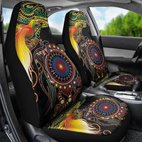 Papua New Guinea and Australia Together Car Seat Cover Bird of Paradise and Kangaroo Melanesian Aboriginal Motifs LT03 - Polynesian Pride