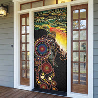 Papua New Guinea and Australia Together Door Cover Bird of Paradise and Kangaroo Melanesian Aboriginal Motifs LT03 - Polynesian Pride
