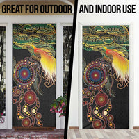 Papua New Guinea and Australia Together Door Cover Bird of Paradise and Kangaroo Melanesian Aboriginal Motifs LT03 - Polynesian Pride
