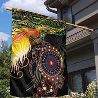 Papua New Guinea and Australia Together Garden Flag Bird of Paradise and Kangaroo Melanesian Aboriginal Motifs LT03 - Polynesian Pride