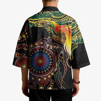 Papua New Guinea and Australia Together Kimono Bird of Paradise and Kangaroo Melanesian Aboriginal Motifs LT03 - Polynesian Pride