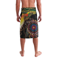 Papua New Guinea and Australia Together Lavalava Bird of Paradise and Kangaroo Melanesian Aboriginal Motifs LT03 - Polynesian Pride