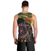 Papua New Guinea and Australia Together Men Tank Top Bird of Paradise and Kangaroo Melanesian Aboriginal Motifs LT03 - Polynesian Pride