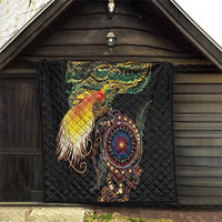 Papua New Guinea and Australia Together Quilt Bird of Paradise and Kangaroo Melanesian Aboriginal Motifs LT03 - Polynesian Pride