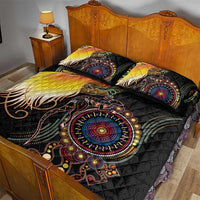 Papua New Guinea and Australia Together Quilt Bed Set Bird of Paradise and Kangaroo Melanesian Aboriginal Motifs LT03 - Polynesian Pride