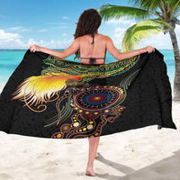 Papua New Guinea and Australia Together Sarong Bird of Paradise and Kangaroo Melanesian Aboriginal Motifs LT03 - Polynesian Pride