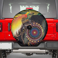 Papua New Guinea and Australia Together Spare Tire Cover Bird of Paradise and Kangaroo Melanesian Aboriginal Motifs LT03 - Polynesian Pride