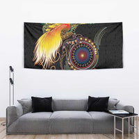 Papua New Guinea and Australia Together Tapestry Bird of Paradise and Kangaroo Melanesian Aboriginal Motifs LT03 - Polynesian Pride