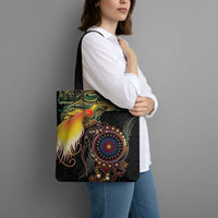 Papua New Guinea and Australia Together Tote Bag Bird of Paradise and Kangaroo Melanesian Aboriginal Motifs LT03 - Polynesian Pride