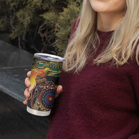 Papua New Guinea and Australia Together Tumbler Cup Bird of Paradise and Kangaroo Melanesian Aboriginal Motifs LT03 - Polynesian Pride