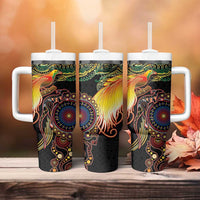 Papua New Guinea and Australia Together Tumbler With Handle Bird of Paradise and Kangaroo Melanesian Aboriginal Motifs LT03 - Polynesian Pride