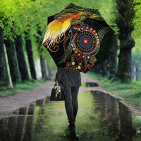 Papua New Guinea and Australia Together Umbrella Bird of Paradise and Kangaroo Melanesian Aboriginal Motifs LT03 - Polynesian Pride