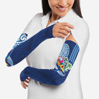 Hawaiian Mele Kalikimaka Arm Sleeves Funny Santa on Whale Island with Kakau Tattoos LT03 - Polynesian Pride