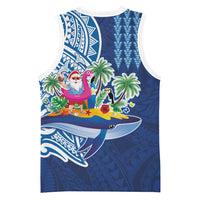 Hawaiian Mele Kalikimaka Basketball Jersey Funny Santa on Whale Island with Kakau Tattoos LT03 - Polynesian Pride